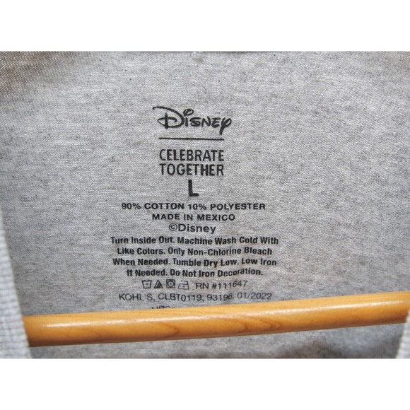 Disney Mickey and‎ Minnie Mouse Graphic Print Gray T-Shirt Unisex Size L - Picture 3 of 6
